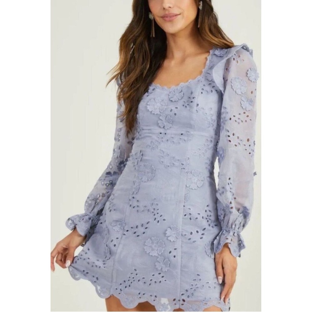Altar'd State Lavender Eyelet Mini Dress